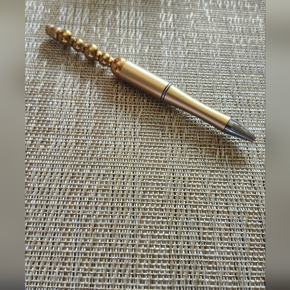 Hand Crafted Gold and Silver Beaded Pen